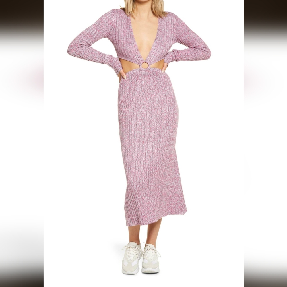 AFRM Meave Cutout Sweater Midi Dress